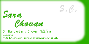 sara chovan business card